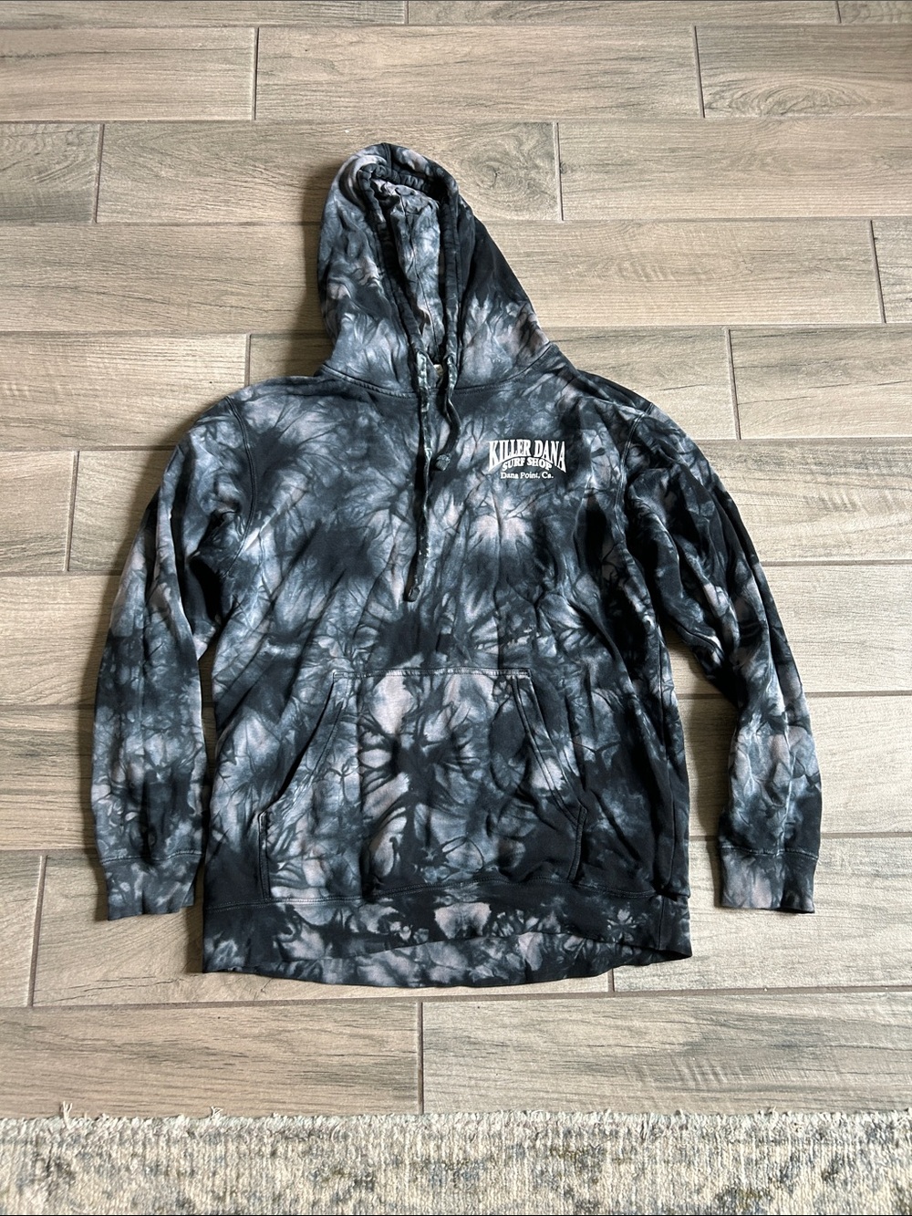 Killer Dana Men's Black Tie-Dye Hoodie Sweater